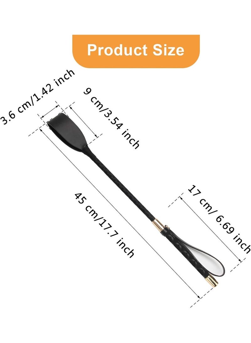 Riding Crop for Horse, 18 Inch Horse Whip with PU Leather Equestrianism Horse Crop Double Slapper Horse Whip Black Crops for Horses - Image 2